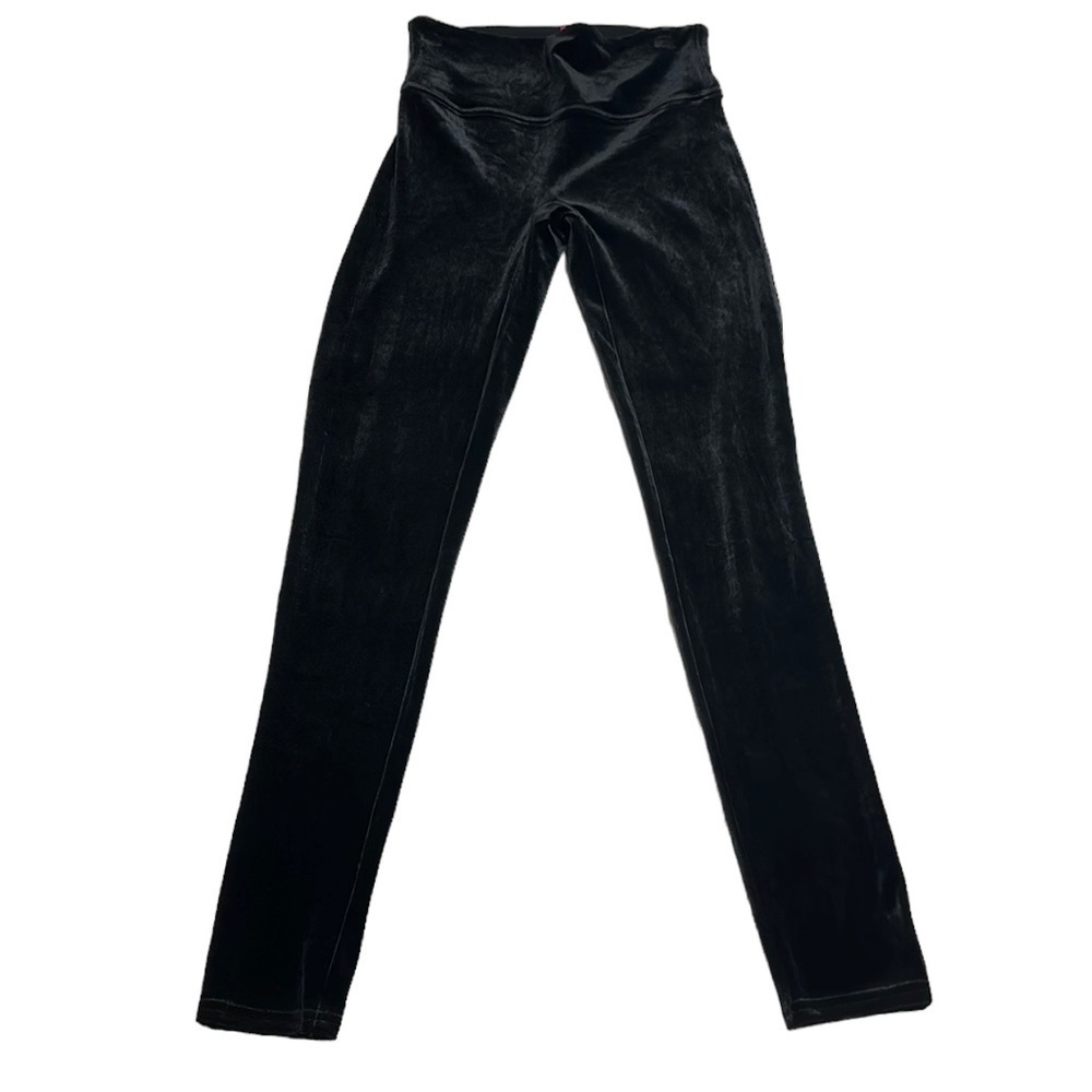 SPANX Velvet Leggings Contouring Waistband Black Size Medium - Picture 4 of 13